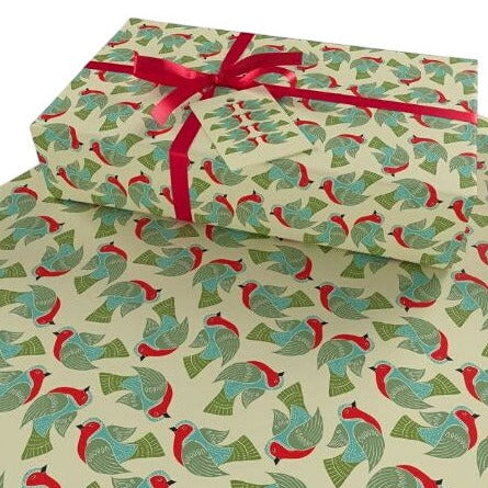 Re-Wrapped Eco Friendly Christmas Folk Wrapping Paper 6 Sheets