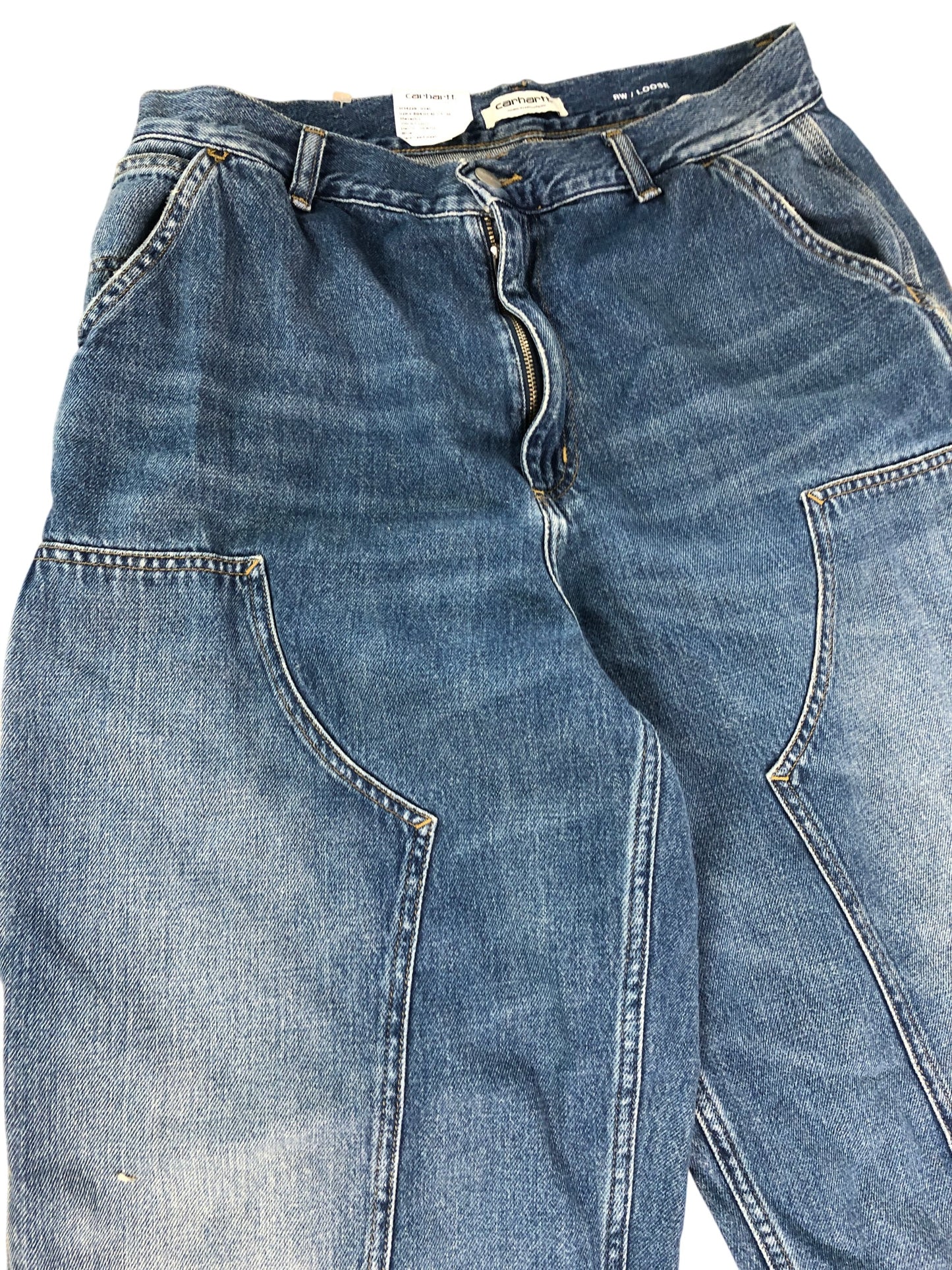 CARHARTT W Brandon Double Knee Pant M Loose Fit Men's Denim Jeans Blue 32"