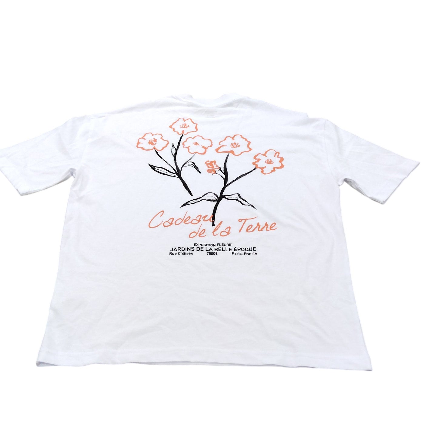 River Island Floral Print T-Shirt UK S Men's White Short Sleeve Casual