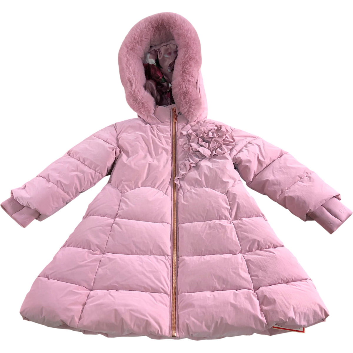 Pink Girls Coat 2 Years Fur Hood