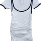 River Island Women's White Short Sleeve T-Shirt XS Round Neck Striped Trim