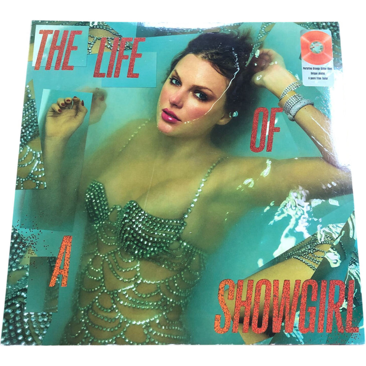 Taylor Swift The Life Of A Showgirl Portofino Orange Glitter Vinyl