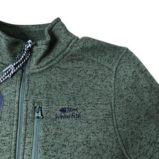 Weird Fish Thyme Scout Jacket Medium Men's Activewear Green Zip-Up