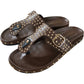 Azalea Wang Studded Slide Sandals UK Size 6 Women's Brown Buckle Design