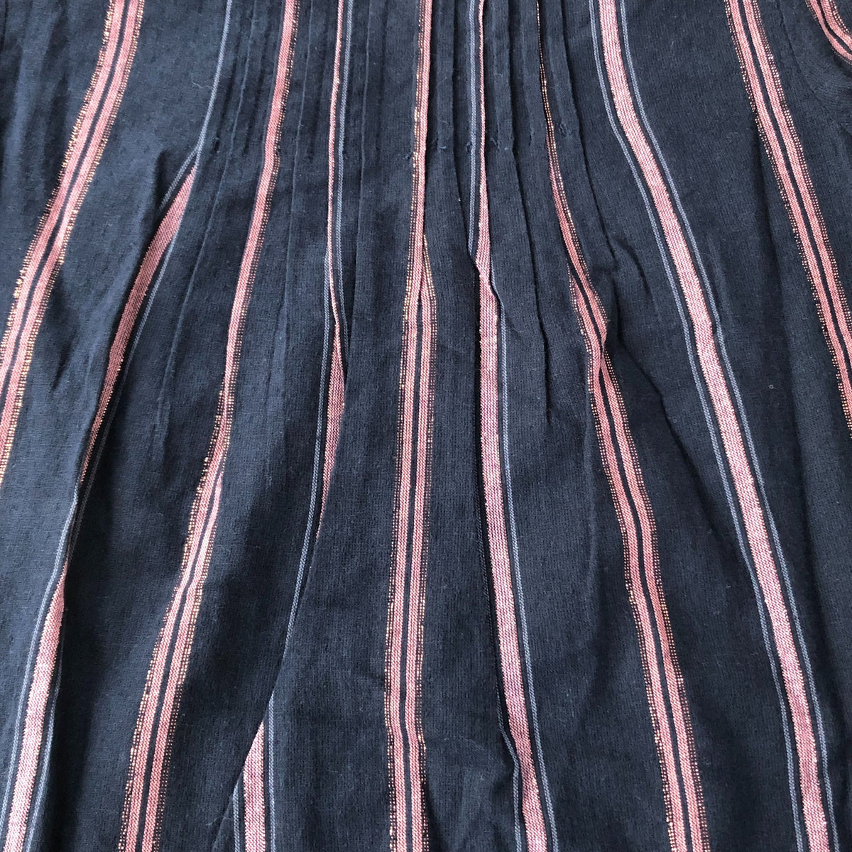 Striped Dress Girls Long Sleeve Cotton Blend Navy Blue 7-8 Years