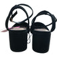 Black Suede Heels Size 6 Women's Block Heels Adjustable Strap