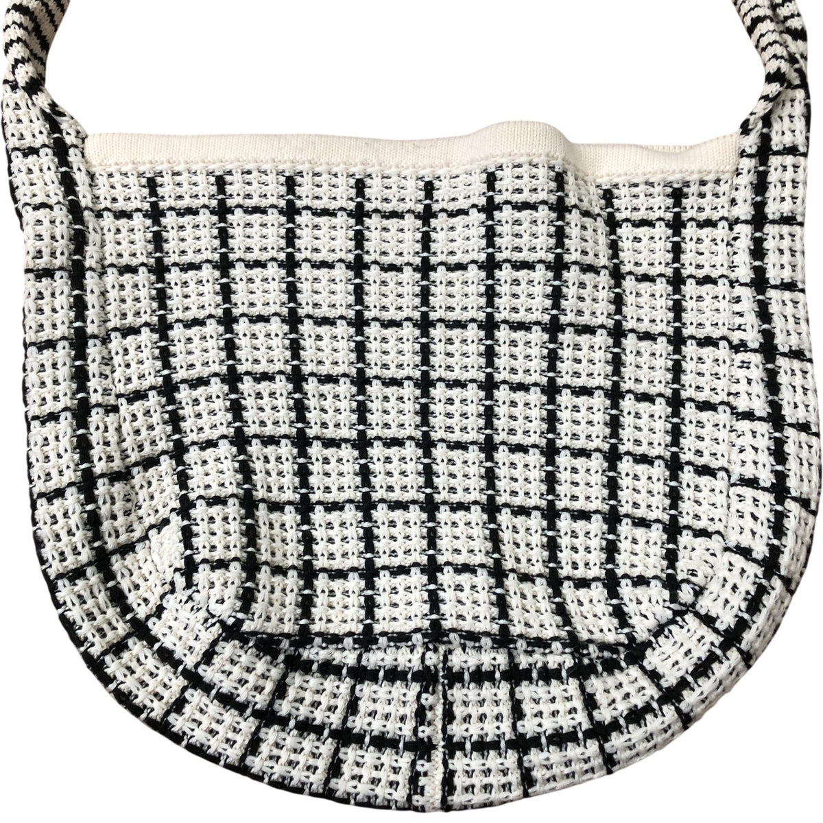Black And White Checkered Shoulder Bag Women's Casual Tote Handbag