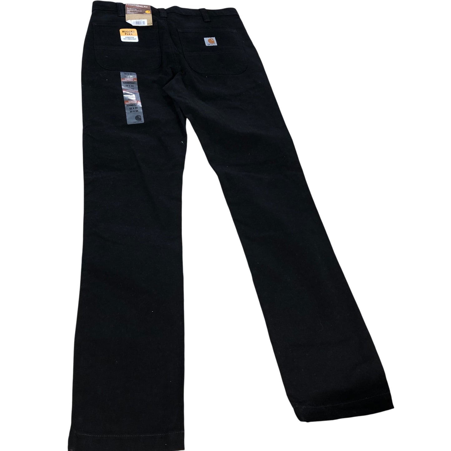 CARHARTT Rigby Straight Fit Trousers UK32 Men's Black Rugged Flex Stretch