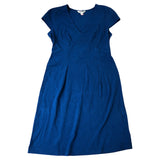Women's Cap Sleeve Blue Dress Stretchy Casual Fit Summer UK12
