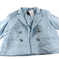 Sosandar Light Blue Double Breasted Blazer UK14 Women's Cropped Jacket