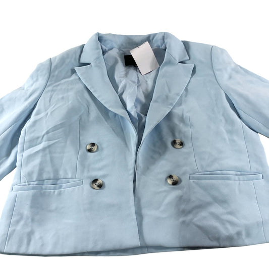 Sosandar Light Blue Double Breasted Blazer UK14 Women's Cropped Jacket