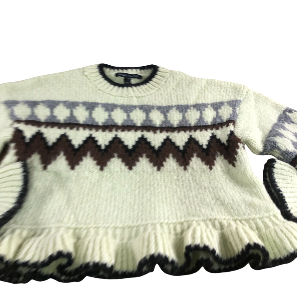 River Island Sweater UK Small Women's Knit Jumper Patterned Long Sleeve