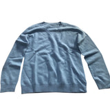Hikaro Wool Sweater V Neck 100 Percent Merino Wool Blue