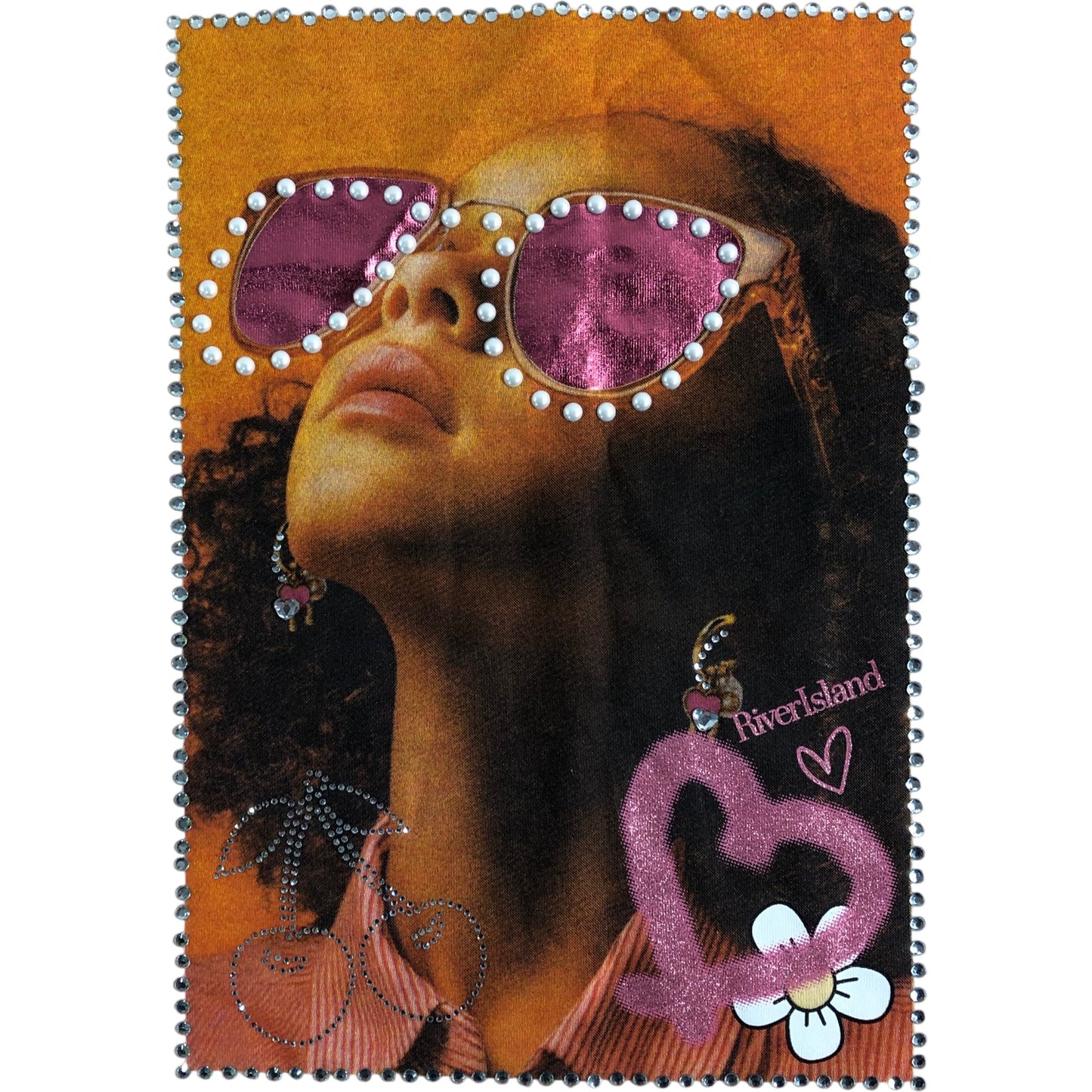 RIVER ISLAND Girls Graphic T-Shirt Size 12 Years Pink Ruffle Sleeve Top