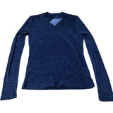 River Island Long Sleeve Sparkly Top Women's V Neck Blue Comfortable Style UK12
