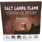 SALKING Salt Lamp & Flame Essential Oil Diffuser Aroma Dark Wooden