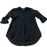 Black Tunic Top Women's V Neck Long Sleeve Casual Wear XS