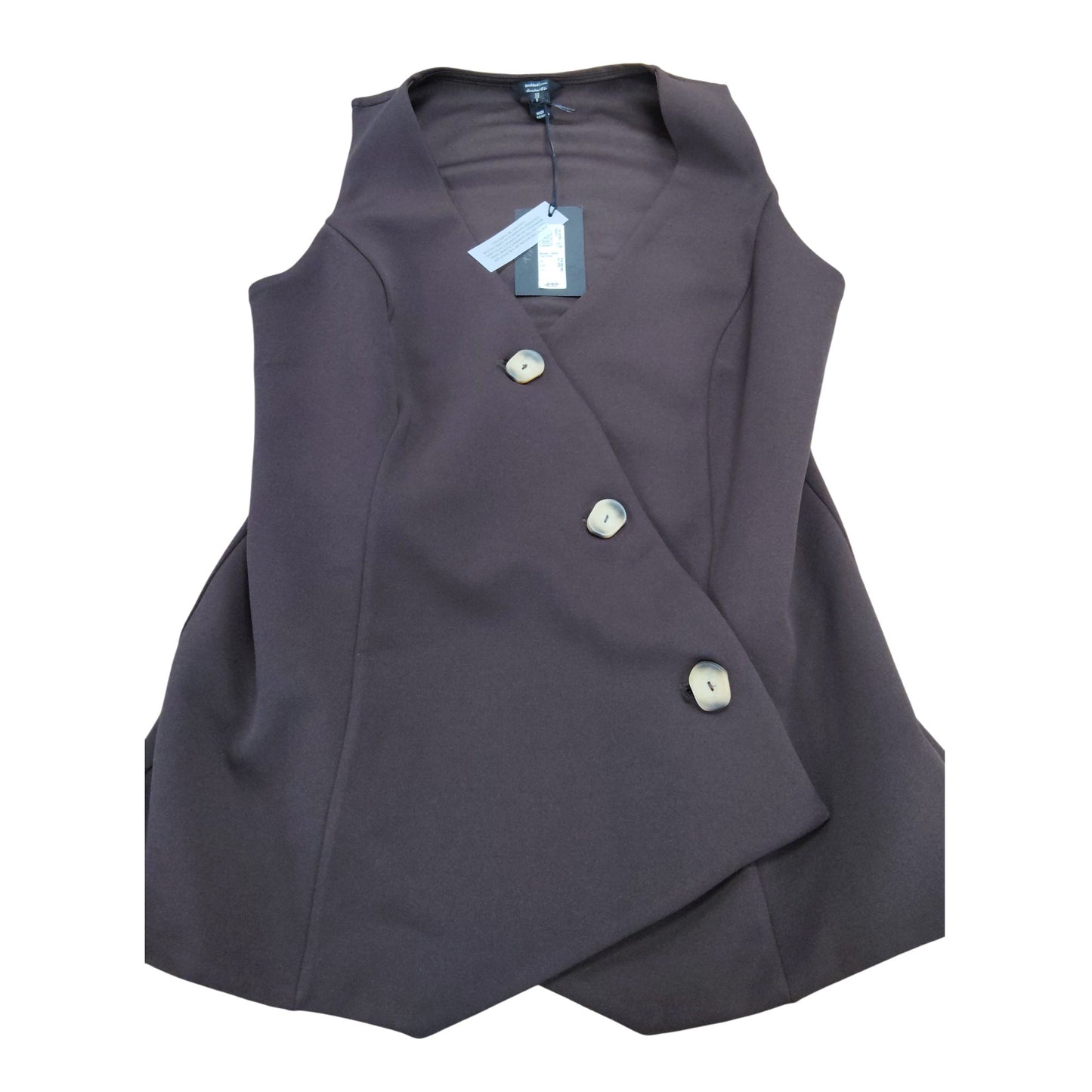 Fashion Brand Dark Brown Sleeveless Vest Top UK12 Women's Casual Smart Style