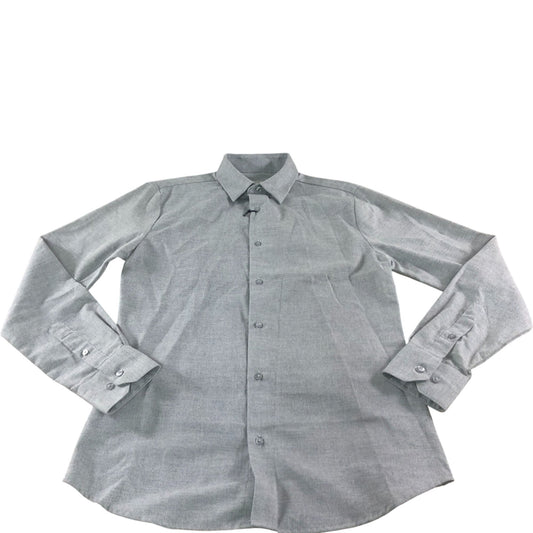 River Island Long Sleeve Formal Shirt Size S Men's Grey Textured Pattern