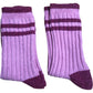 Pink and Burgundy Sporty Stripe Supersoft Socks One Size - Two Pack