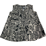 Paul Costelloe Women's Sleeveless Blouse UK10 Black Geometric Print