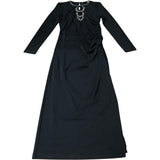 Branded Black Cut Out Embellished Midi Dress - Size 8