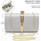 Stylish Glitter Clutch Bag With Chain Strap Gold Elegant Evening Handbag