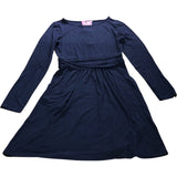 Navy Blue Long Sleeve Jersey Dress - Size 8