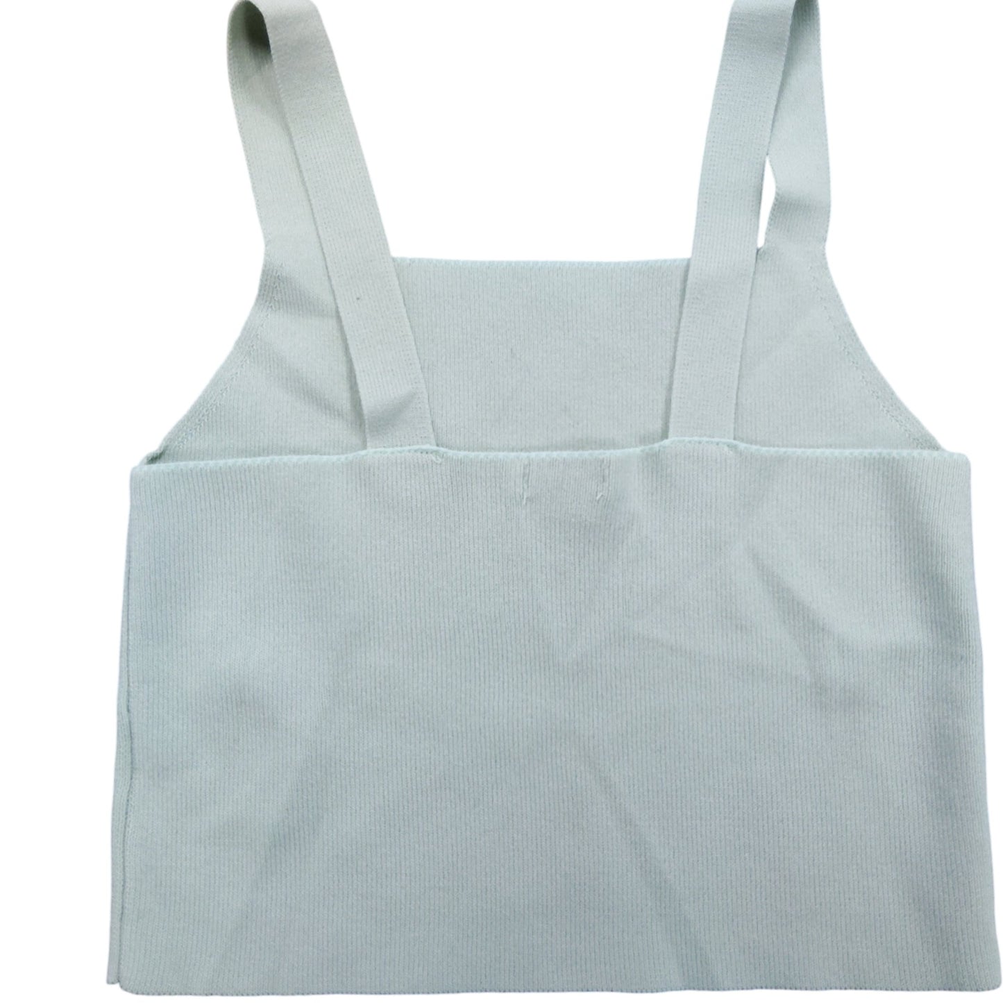 River Island Crop Top 7-8 Years Girl's Light Green Ribbed Adjustable Straps