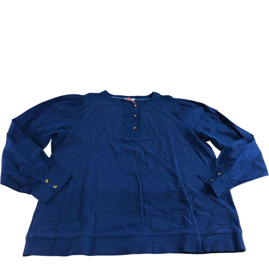 Honey Mix Media Top UK20 Women's Blue Cotton Long Sleeve