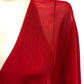 River Island UK10 Women Red Sheer Blouse Top Flutter Sleeves V Neck Style