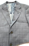 River Island Grey Check Blazer UK36R Men's Suit Jacket Stylish Fit