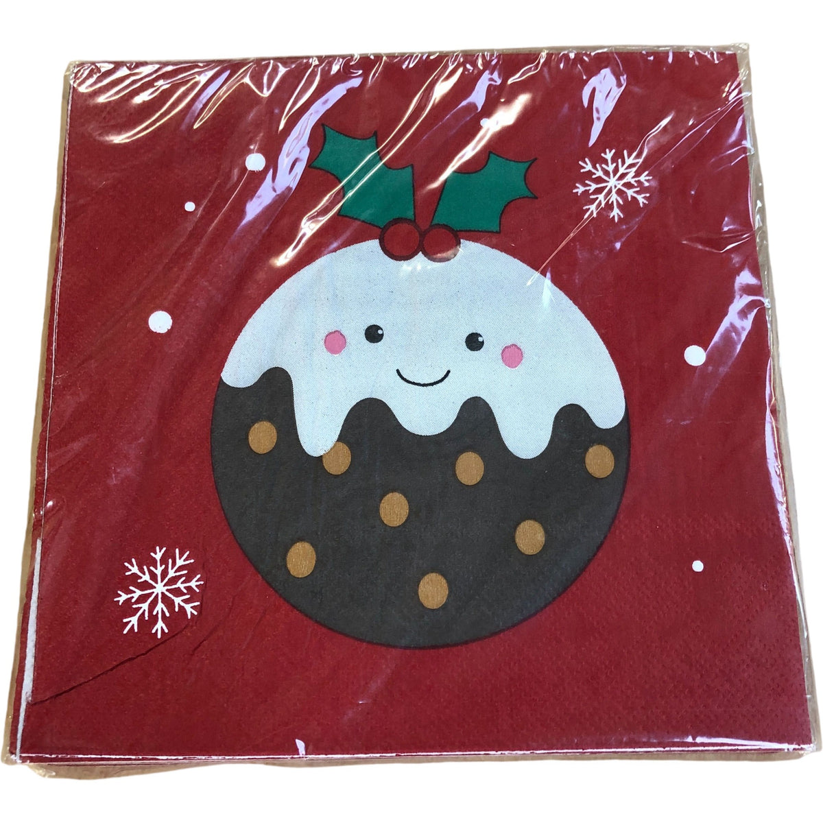 Christmas Pudding Design Napkins 33x33cm Festive 20 Pack