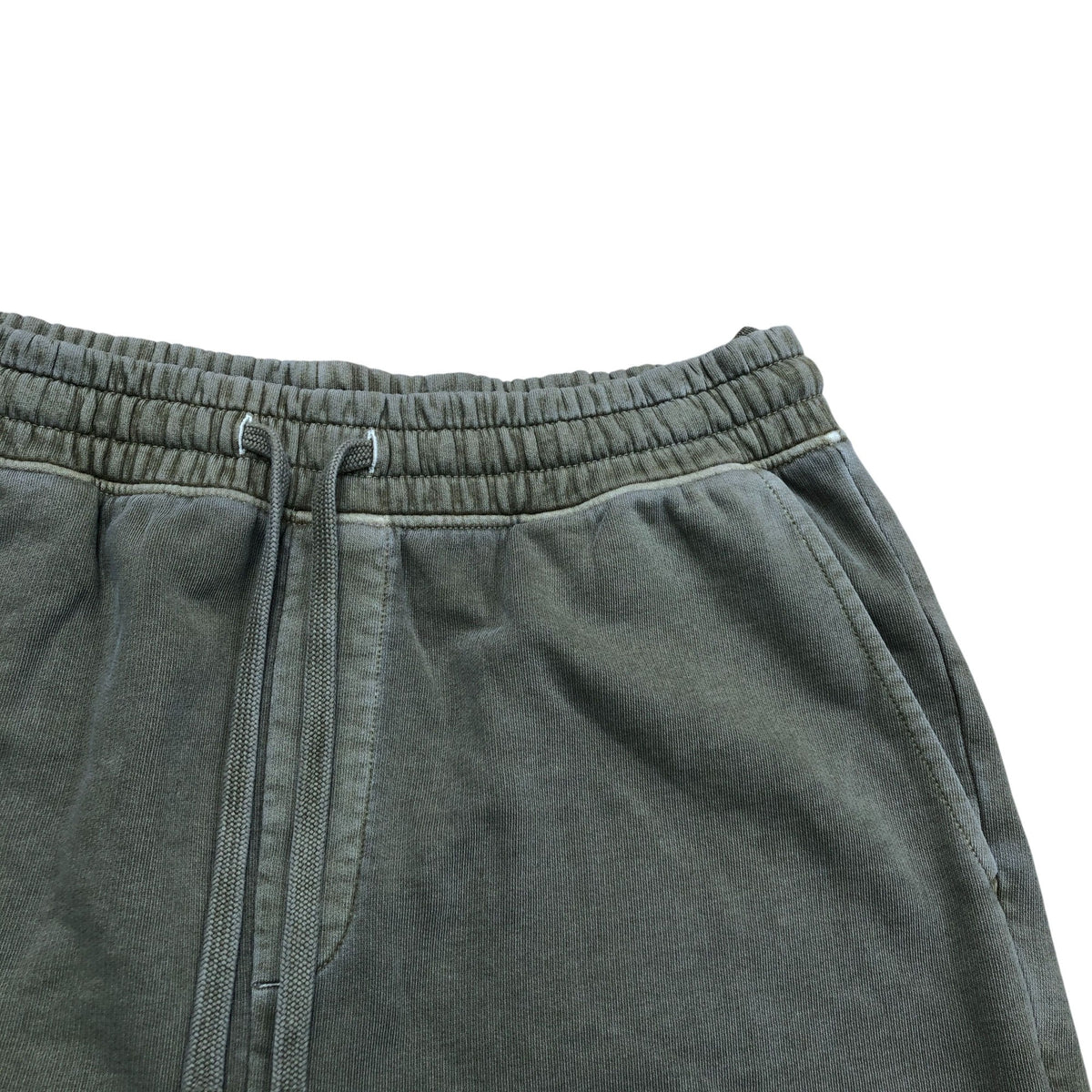 Olive Green Cotton Casual Elastic Waist Shorts Size M