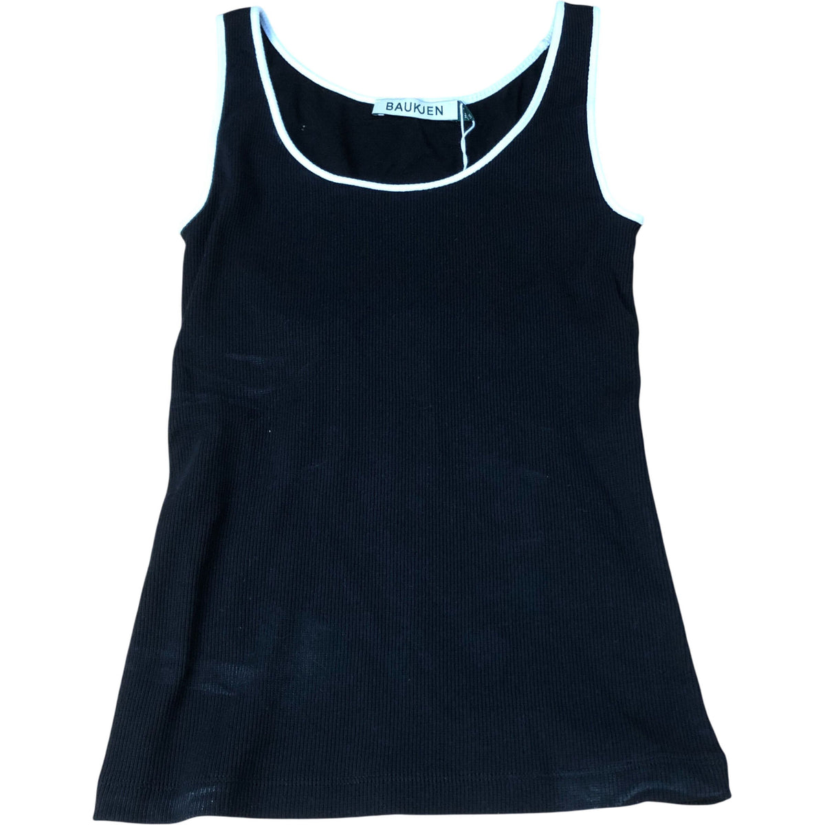 Baukjen Tank Top Women Organic Cotton Size UK6 Ribbed Black Sleeveless