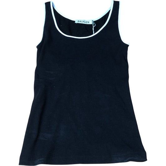 Baukjen Tank Top Women Organic Cotton Size UK6 Ribbed Black Sleeveless