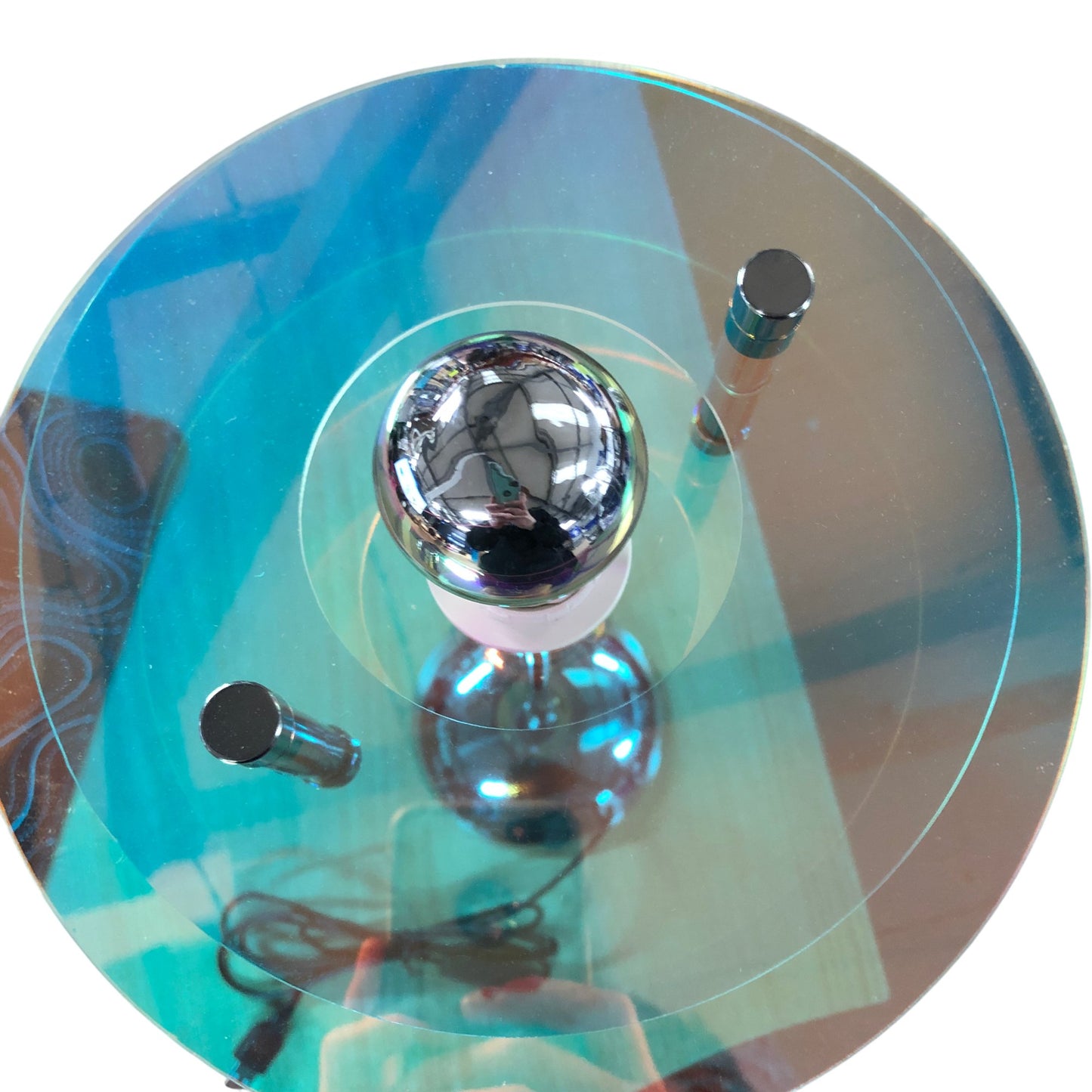 Modern Chrome Table Lamp With Glass Shade Adjustable Angle Minimalist Design