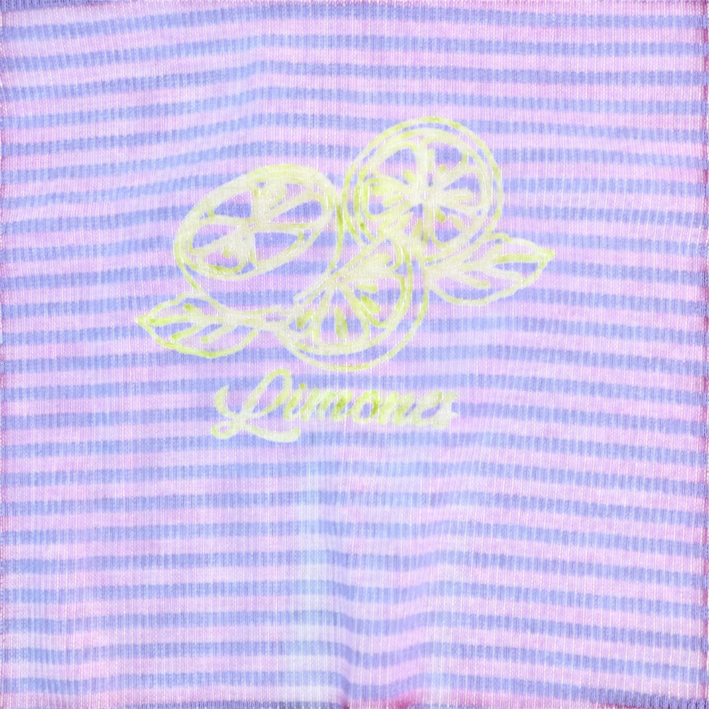 RIVER ISLAND Girls Lemon Print Top UK5-6yrs Pink Striped Short Sleeve Ruffle