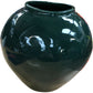 Green Glazed Ceramic Vase Round 9.5"