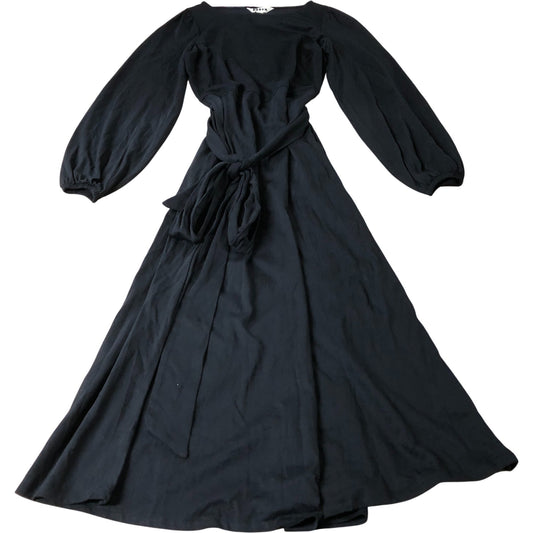 Boden Black Wrap Dress Women's Long Sleeve Casual Tencel Blend UK8