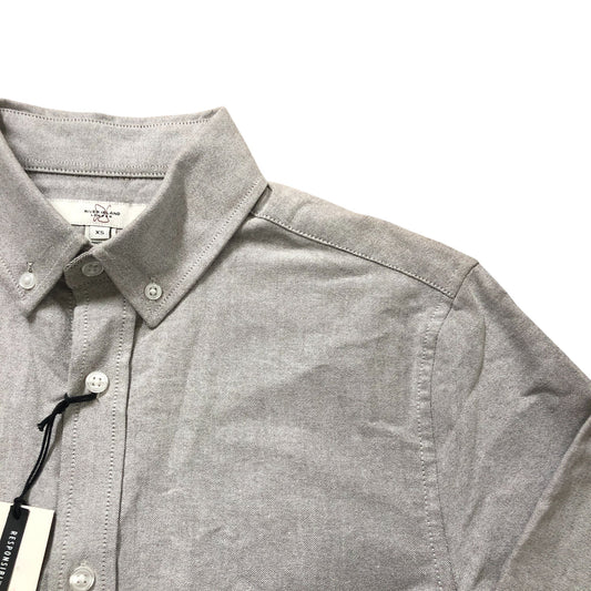 River Island XS Men's Long Sleeve Casual Shirt Grey Cotton Blend Button Up