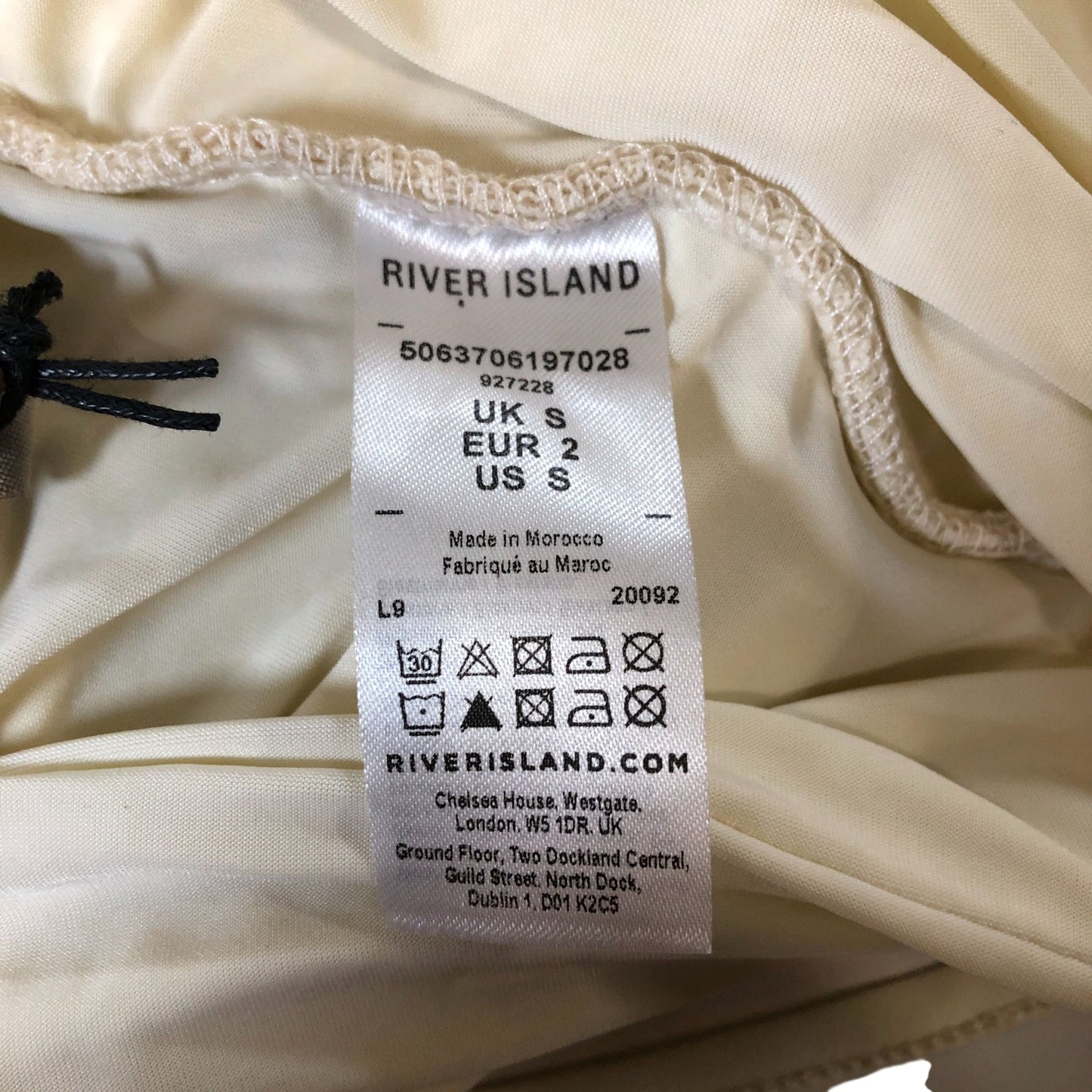 River Island Women's Cream Ruched Halter Neck Top Halter Style Small