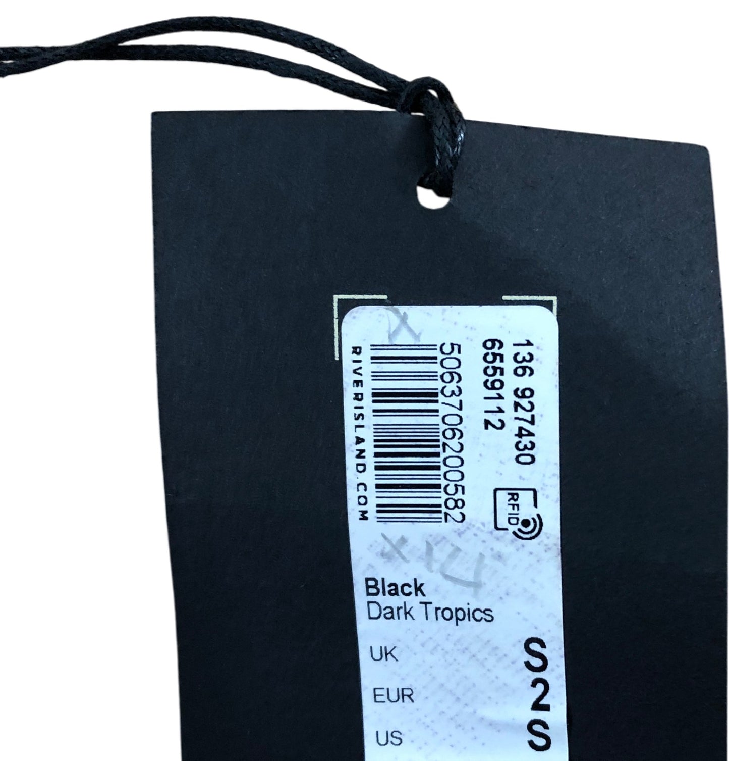 River Island Black Ribbed Top Size S Women's Stylish Loose Fit Casual Wear