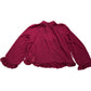River Island Ruffled Sleeve Top Size 14 Women's Red Cotton Casual Blouse