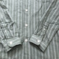 River Island Casual Shirt Size L Men's Striped Long Sleeve Green Cotton