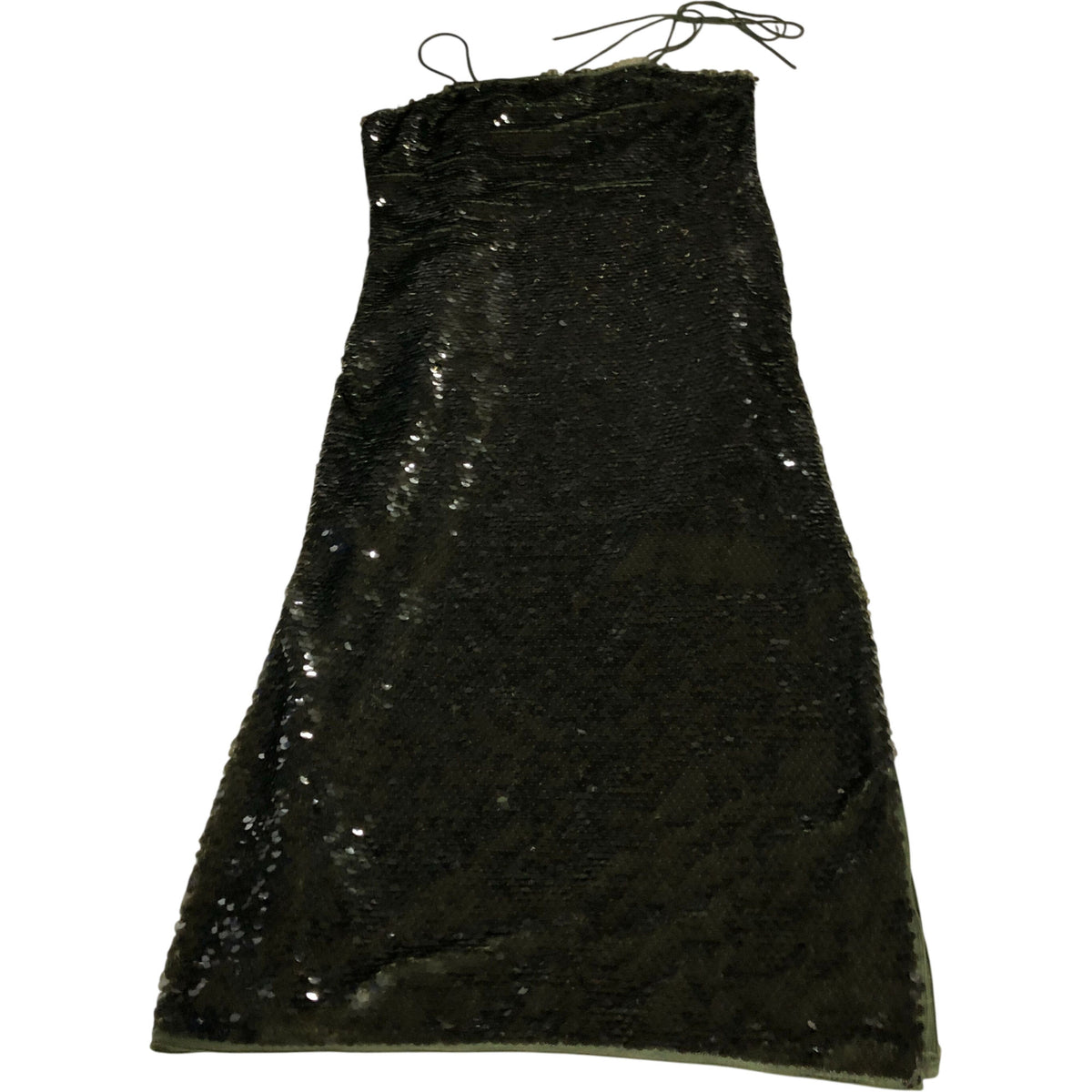 Sequin Dress UK12 Women's Sleeveless Evening Long Green