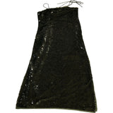 Sequin Dress UK12 Women's Sleeveless Evening Long Green