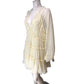 River Island UK14 Women's Yellow Boho Ruffle Mini Dress Long Sleeve 70s Style