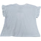 River Island Girls Top Size 9-10 White Heart Print Ruffled Sleeve T-Shirt
