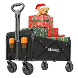 Festival Trolley Folding Cart Wheels Large Capacity Shopping Wagon 25x14x8" 46L